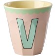 Alphabetbecher Vintage 25 cl, V/Hellrosa